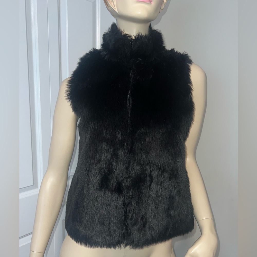 Black Faux Fur Vest